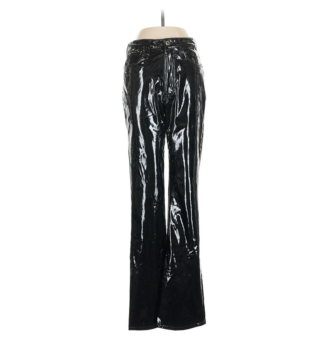 WeWoreWhat Glossy Finish Jean Pants Black NWT